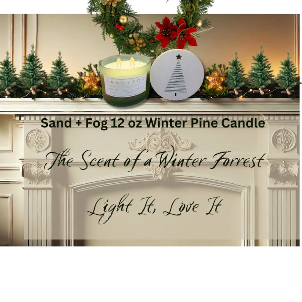 Sand + Fog Winter Pine Candle (12oz): Warm & Cozy Scent Perfect for the Holidays
